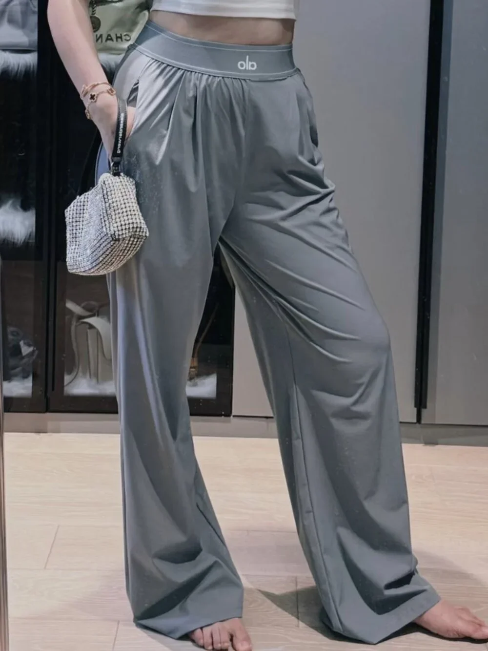 Regular Alo Yoga Steel Grey Pants NWT Cool Elevated Everyday Essential🤍💙💜